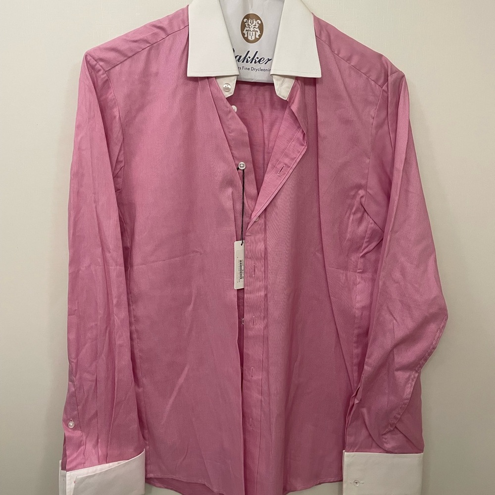 Thomas Pink Vibrant Pink Shirt with White Accents